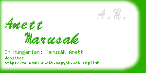 anett marusak business card